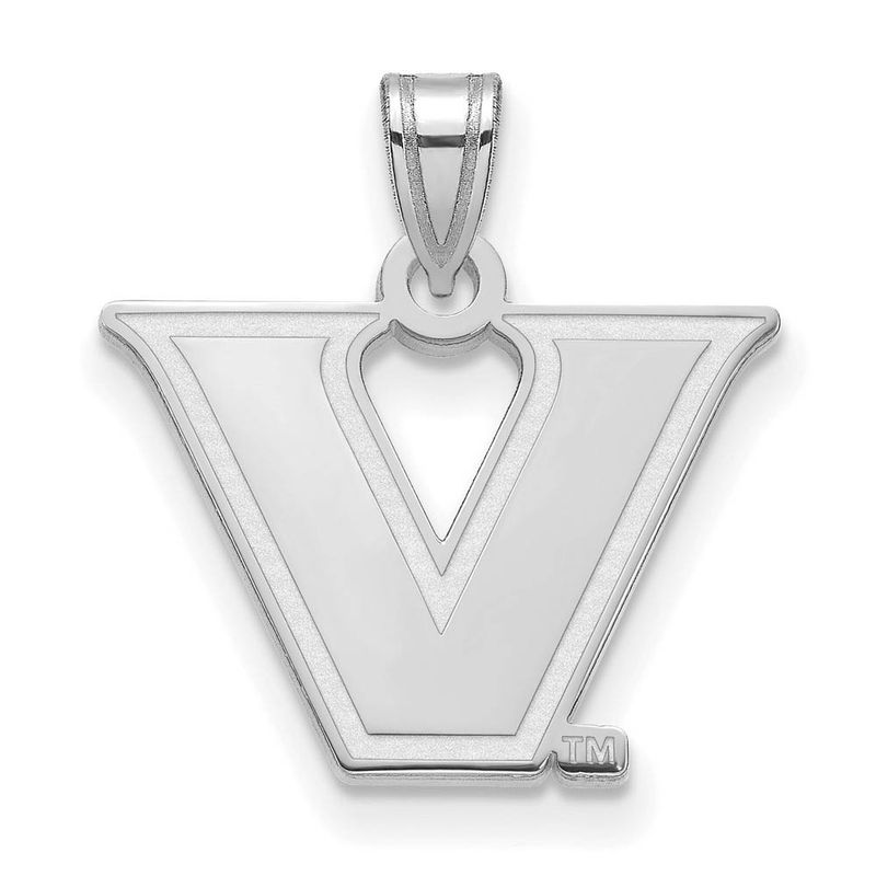 10k White Gold Vanderbilt U. Small Logo Pendant